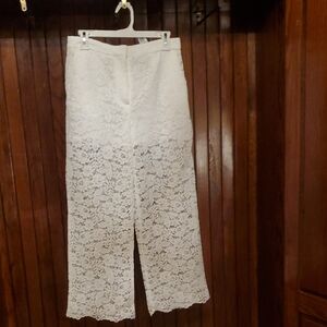 ZARA SIZE MEDIUM Elegant White Lace Women's Pants